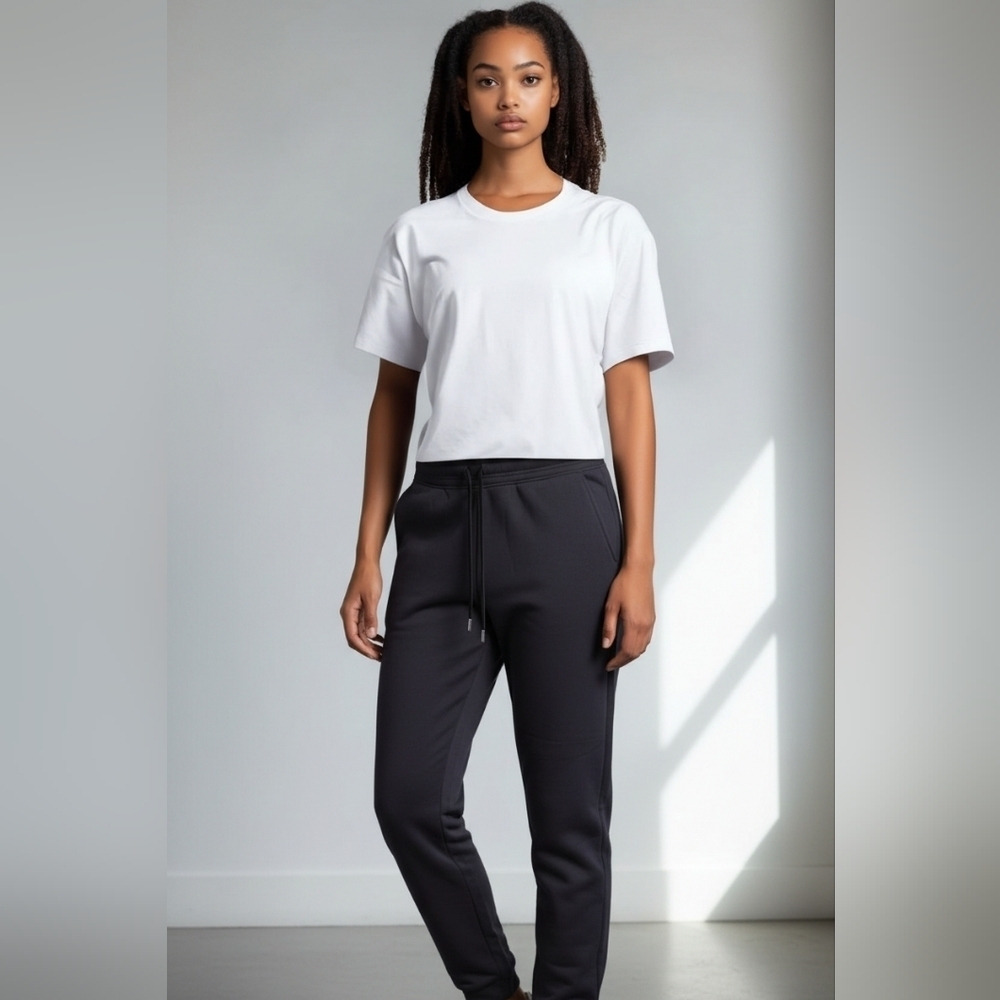 Amazon Essentials Women's Black Jogger Pants NWOT Large Fleece Lined Pockets